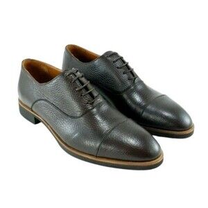 Alan Payne Bern Oxfords Genuine Deerskin Leather Brown Mens Size 11.5 Cap Toe
